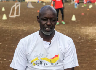This soccer legend went from kicking off international matches to kicking off hope