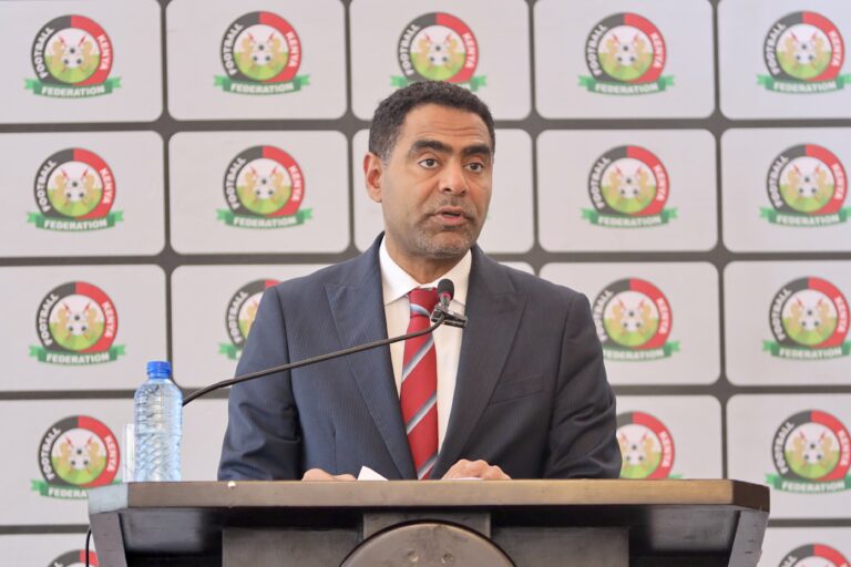 FKF president addressing the press in Nairobi on Monday, September 21, 2026. Photo courtesy: FKF