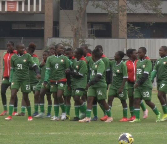 Junior Starlets intensify preparations for U17 women’s world cup Kenya U17 women's team players during a training session in Nairobi. Photo courtesy: FKF