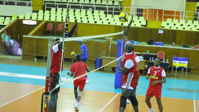 Kenya_s_volleyball_players_training_2 Kenya men's volleyball team players in training. Photo courtesy: KVF