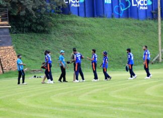 Uganda Cricket League group stage heats up Kutchi Tigers and Kifaru Cricket Club players in a pre-math handshake. Photo courtesy Cricket Uganda