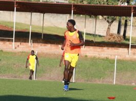 Uganda’s Slovenia-based star backs Hippos for regional glory Ocen Genesis Odiya in training with the U20 national team. Photo courtesy FUFA