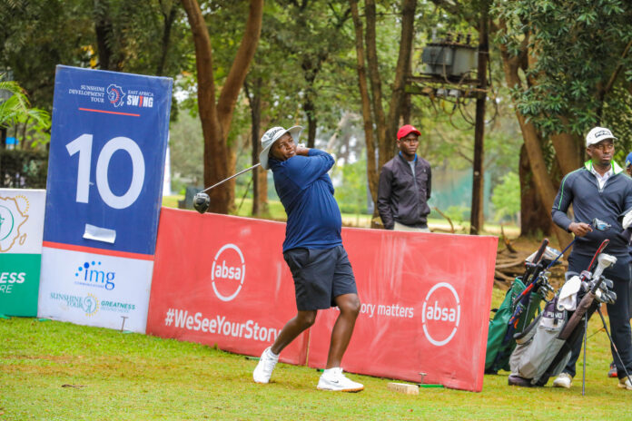 Samuel_Njoroge_tees_off_during_the_opening_round_of_the_Absa_Ruiru_Invitational_on_Sunday_16th_August_2026 Samuel Njoroge tees off during the opening round of the Absa Ruiru Invitational on Sunday, August 16, 2026. Photo: courtesy