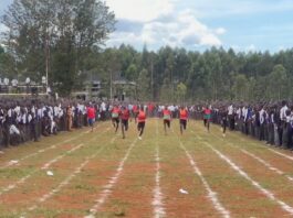 Omanyala launches sprint clubs to nurture talent in high schools Sprinters in action witnessed by Ferdinand Omanyala. Photo courtesy: IMG Kenya Limited