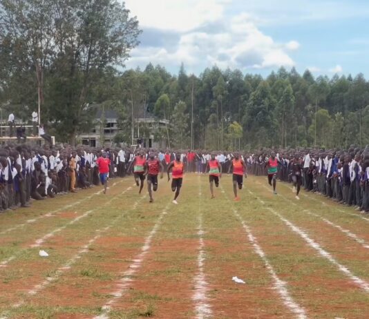 Omanyala launches sprint clubs to nurture talent in high schools Sprinters in action witnessed by Ferdinand Omanyala. Photo courtesy: IMG Kenya Limited