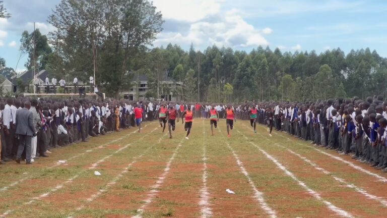 Sprinters in action witnessed by Ferdinand Omanyala. Photo courtesy: IMG Kenya Limited